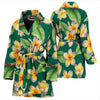 Plumeria Pattern Print Design PM07 Women Bathrobe