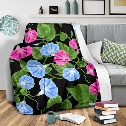 Morning Glory Pattern Print Design MG04 Fleece Blanket