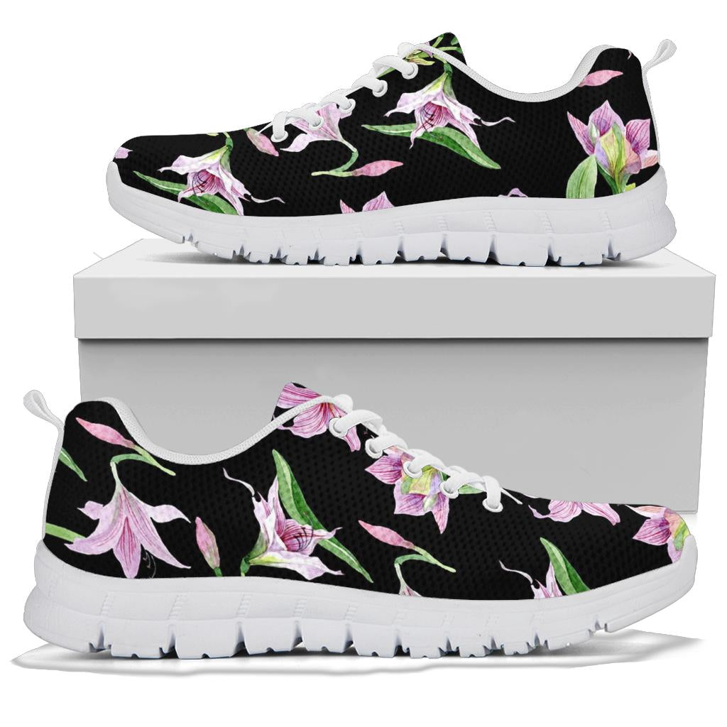 Amaryllis Pattern Print Design AL08 Sneakers White Bottom Shoes