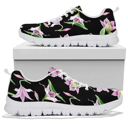Amaryllis Pattern Print Design AL08 Sneakers White Bottom Shoes