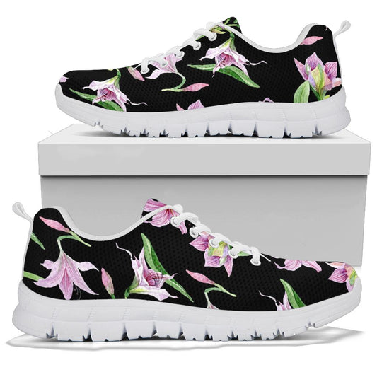 Amaryllis Pattern Print Design AL08 Sneakers White Bottom Shoes