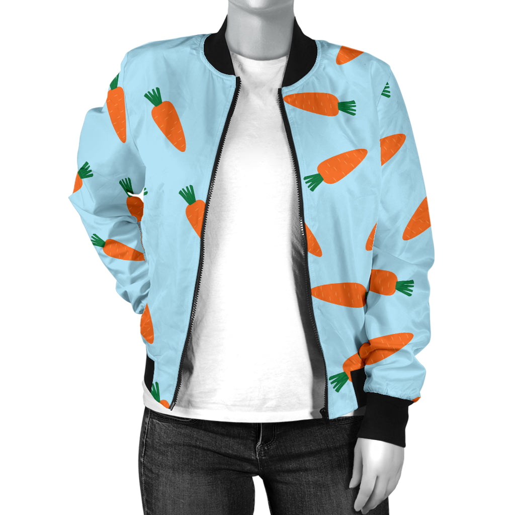 Carrot Pattern Print Design 03 Women's Bomber Jacket