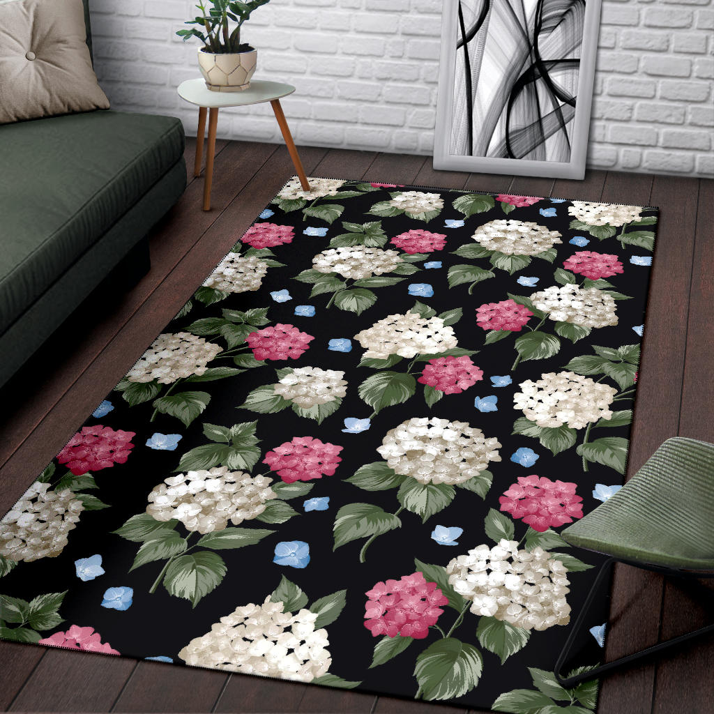 Hydrangea Pattern Print Design HD09 Area Rugs