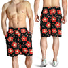 Red Hibiscus Pattern Print Design HB021 Mens Shorts