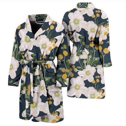 Anemone Pattern Print Design AM04 Men Bathrobe