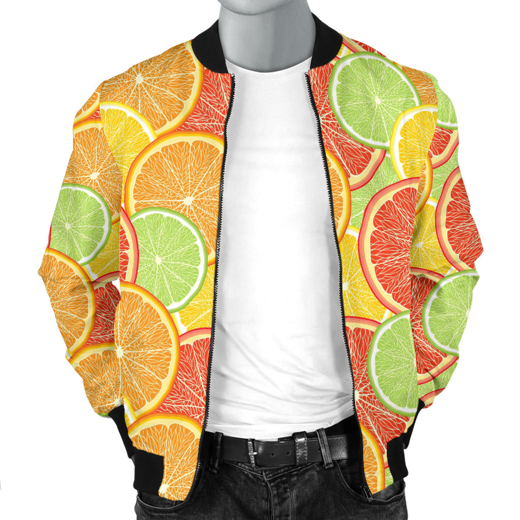 Grapefruit Pattern Print Design GF01 Men Bomber Jacket