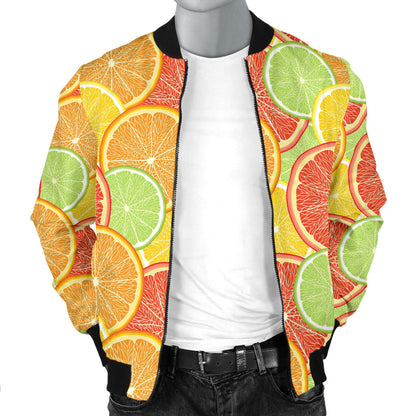 Grapefruit Pattern Print Design GF01 Men Bomber Jacket