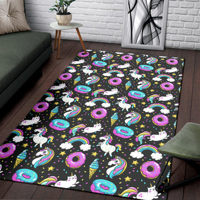 Donut Unicorn Pattern Print Design DN09 Area Rugs