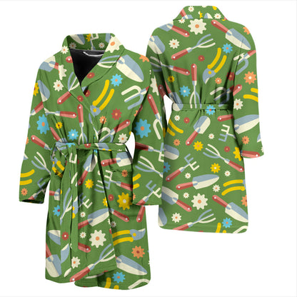 Gardening Pattern Print Design G06 Men Bathrobe