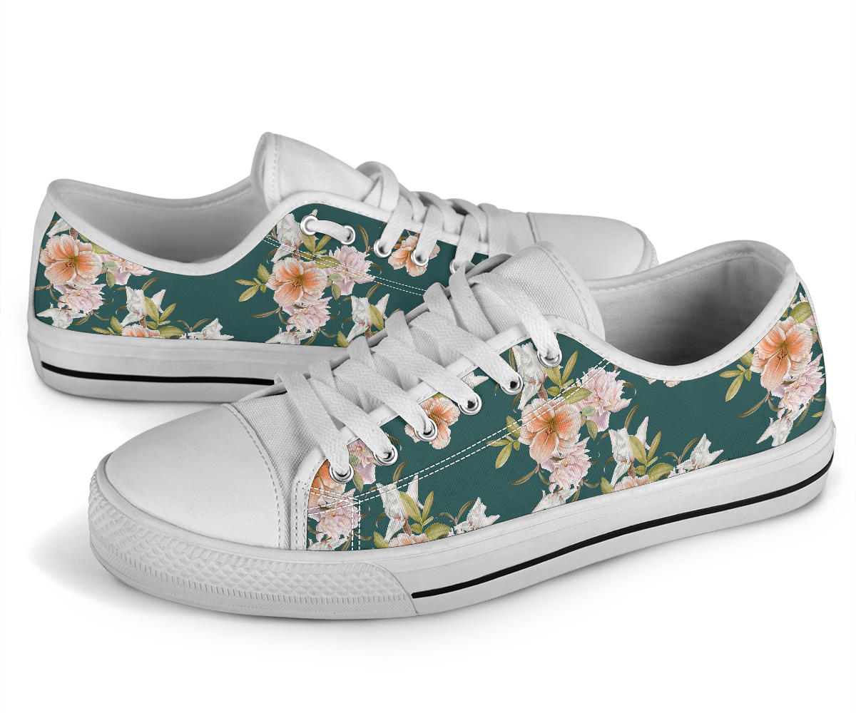 Iris Pattern Print Design IR01 White Bottom Low Top Shoes