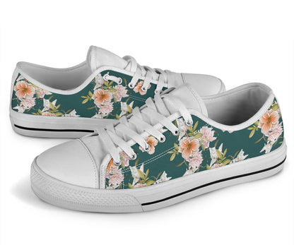 Iris Pattern Print Design IR01 White Bottom Low Top Shoes