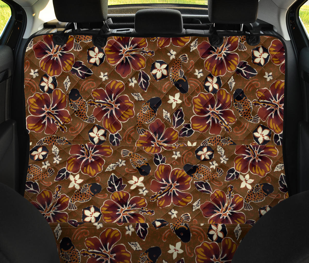 Hawaiian Themed Pattern Print Design H01 Rear Dog  Seat Cover