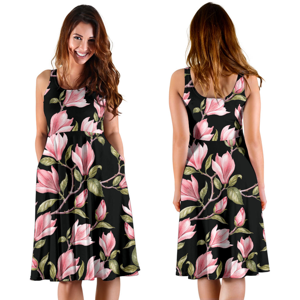 Magnolia Pattern Print Design MAG03 Midi Dress