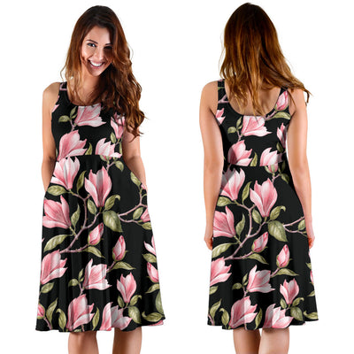 Magnolia Pattern Print Design MAG03 Midi Dress