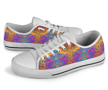 Gold Elephant Indian White Bottom Low Top Shoes