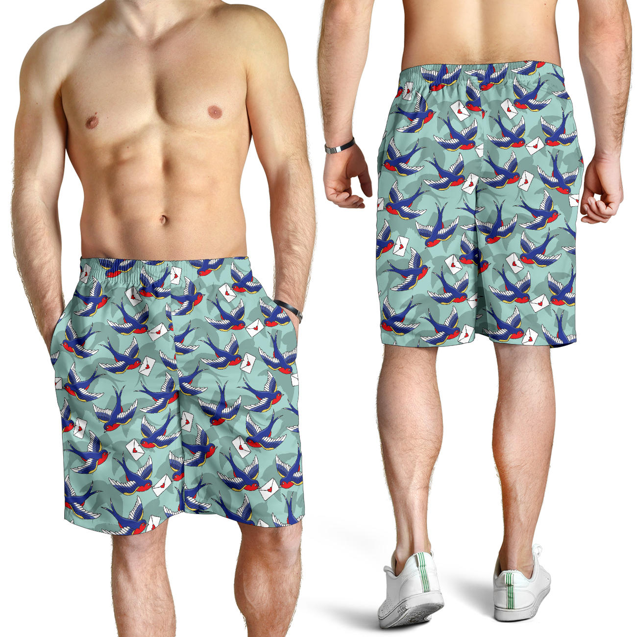 Swallow Bird Pattern Print Design 02 Mens Shorts