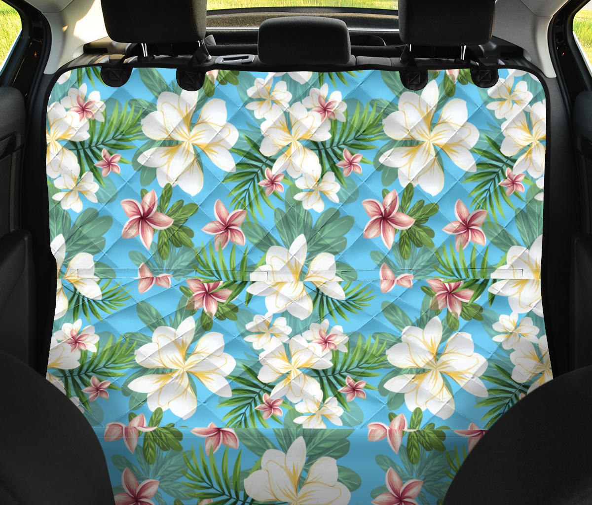 Plumeria Pattern Print Design PM028 Rear Dog  Seat Cover