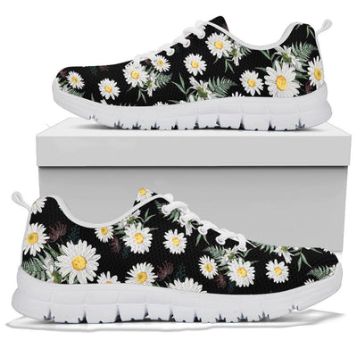 Daisy Pattern Print Design DS07 Sneakers White Bottom Shoes