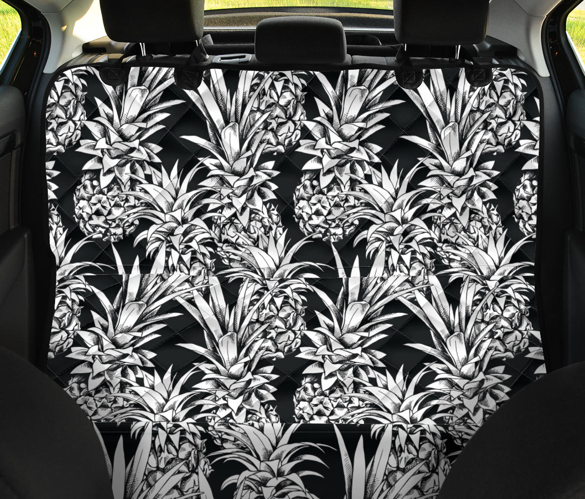 Pineapple Pattern Print Design PP08 Rear Dog  Seat Cover