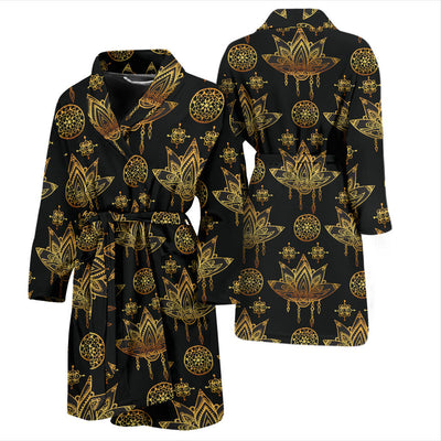 Lotus Boho Pattern Print Design LO03 Men Bathrobe