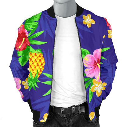 Hawaiian Themed Pattern Print Design H05 Men Bomber Jacket