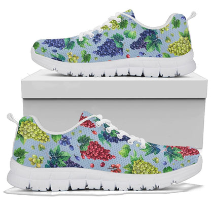 Grape Pattern Print Design GP06 Sneakers White Bottom Shoes