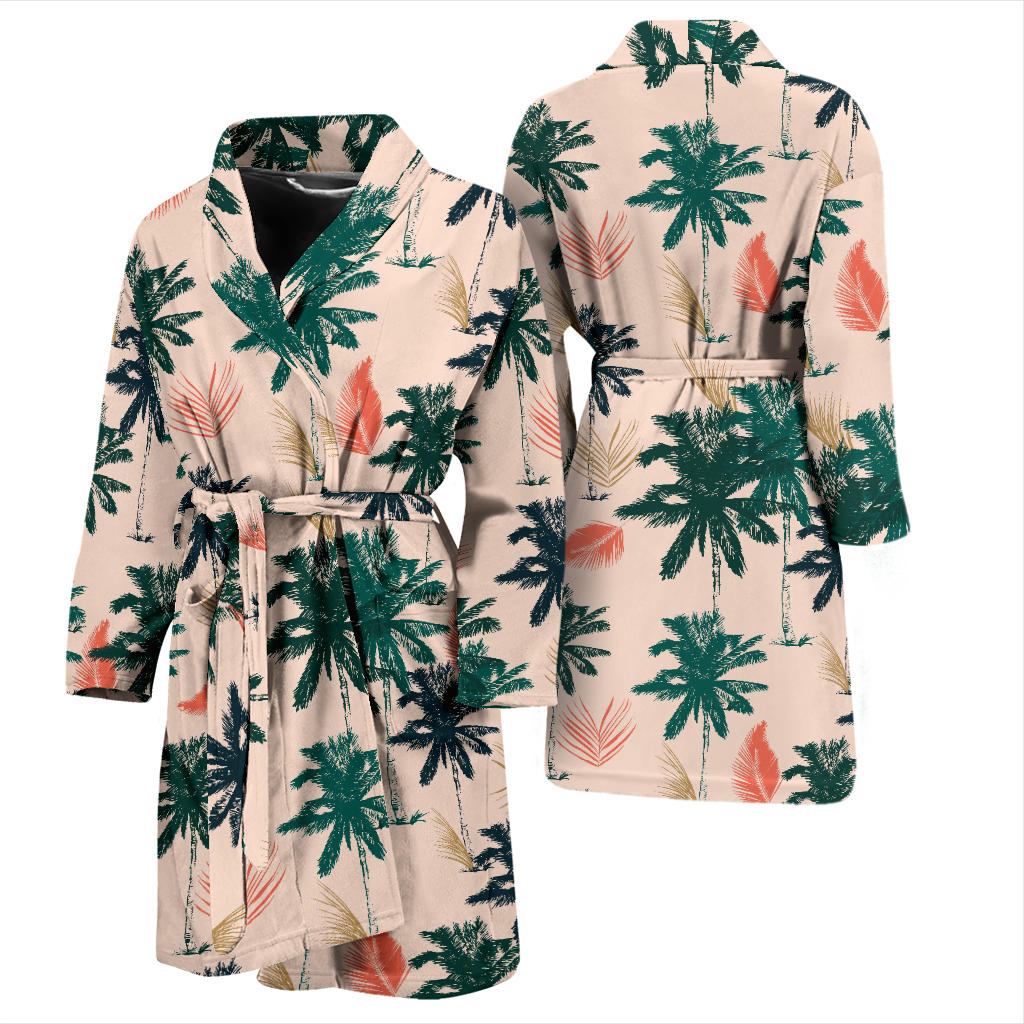 Palm Tree Pattern Print Design PT014 Men Bathrobe