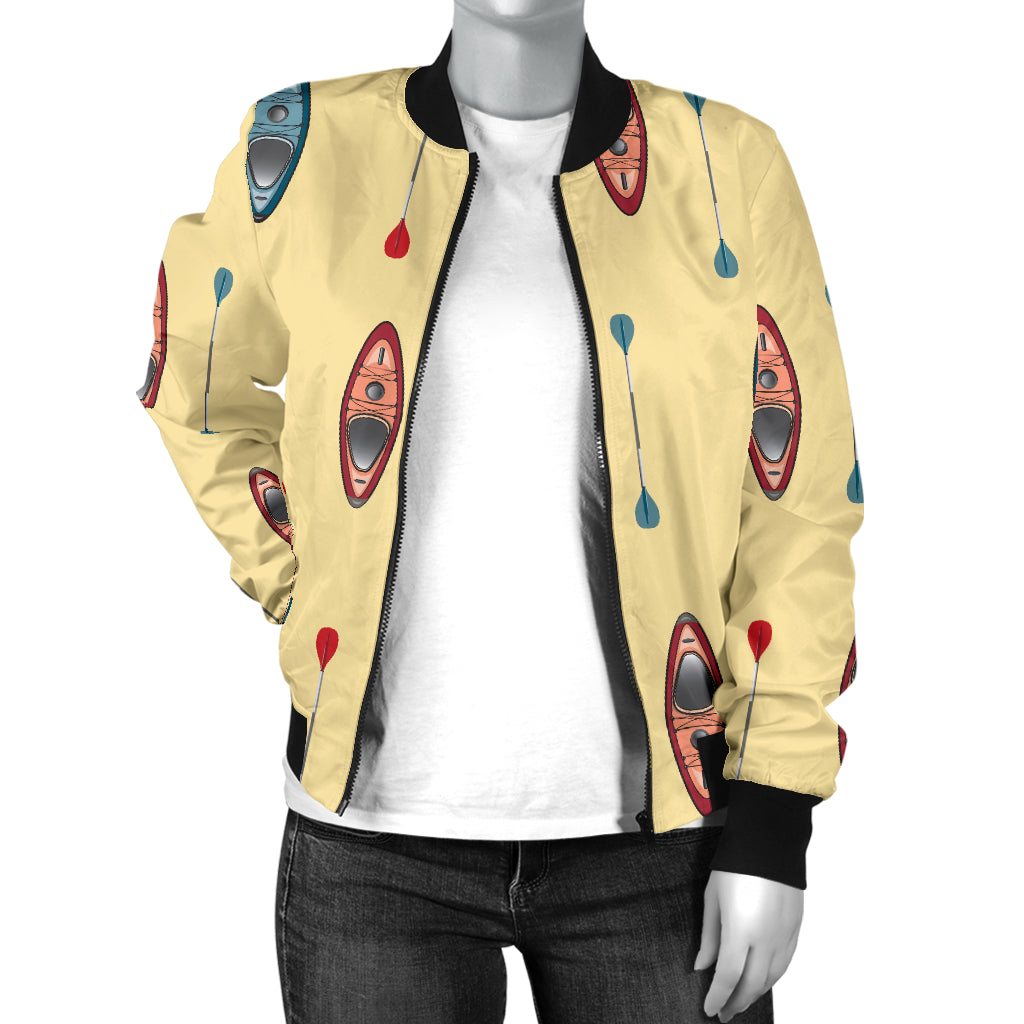 Kayak Pattern Print Design 02 Women's Bomber Jacket