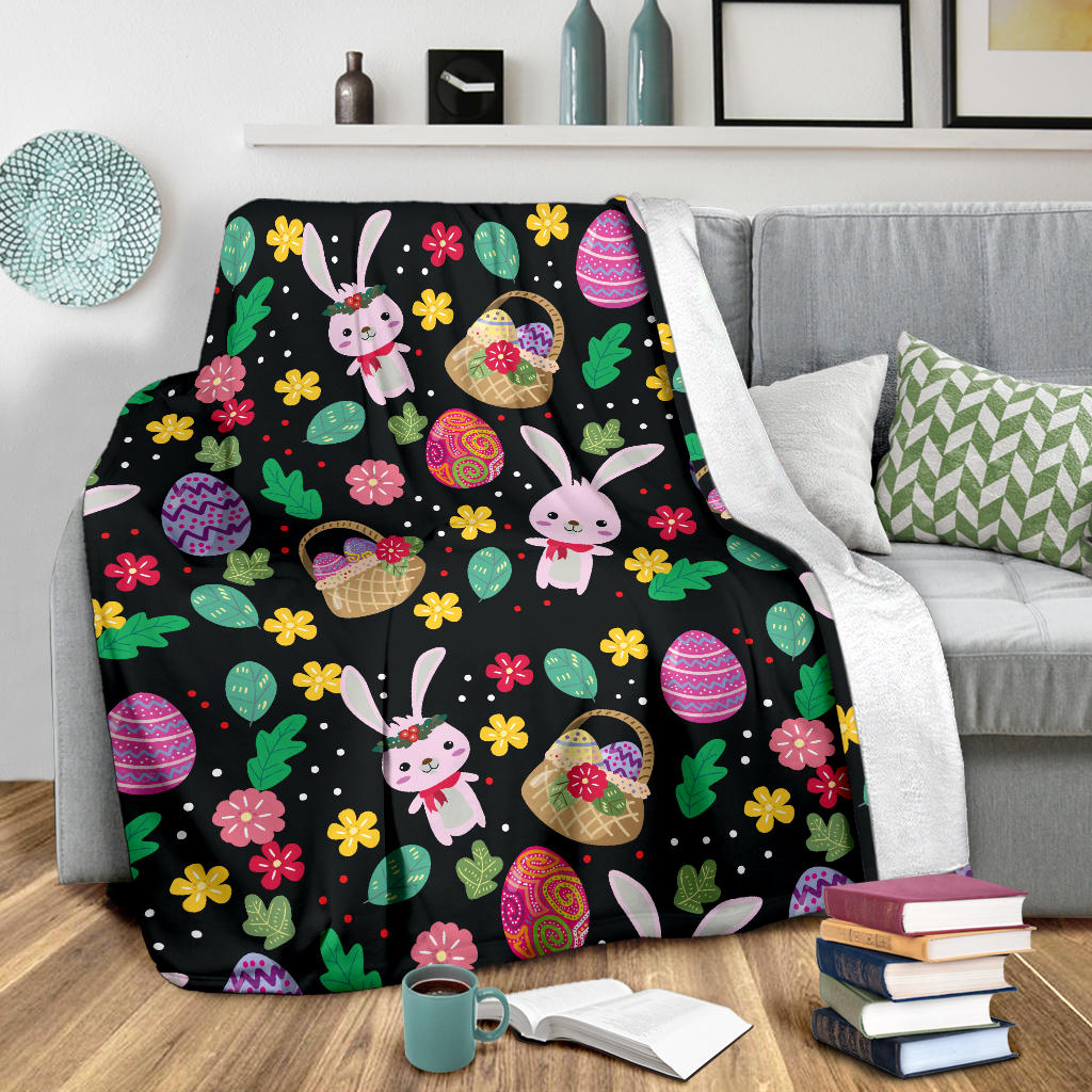 Easter Eggs Pattern Print Design RB05 Fleece Blanket