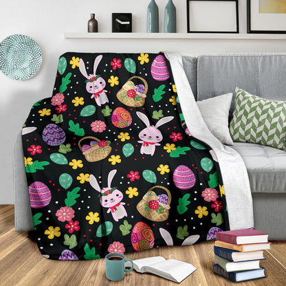 Easter Eggs Pattern Print Design RB05 Fleece Blanket