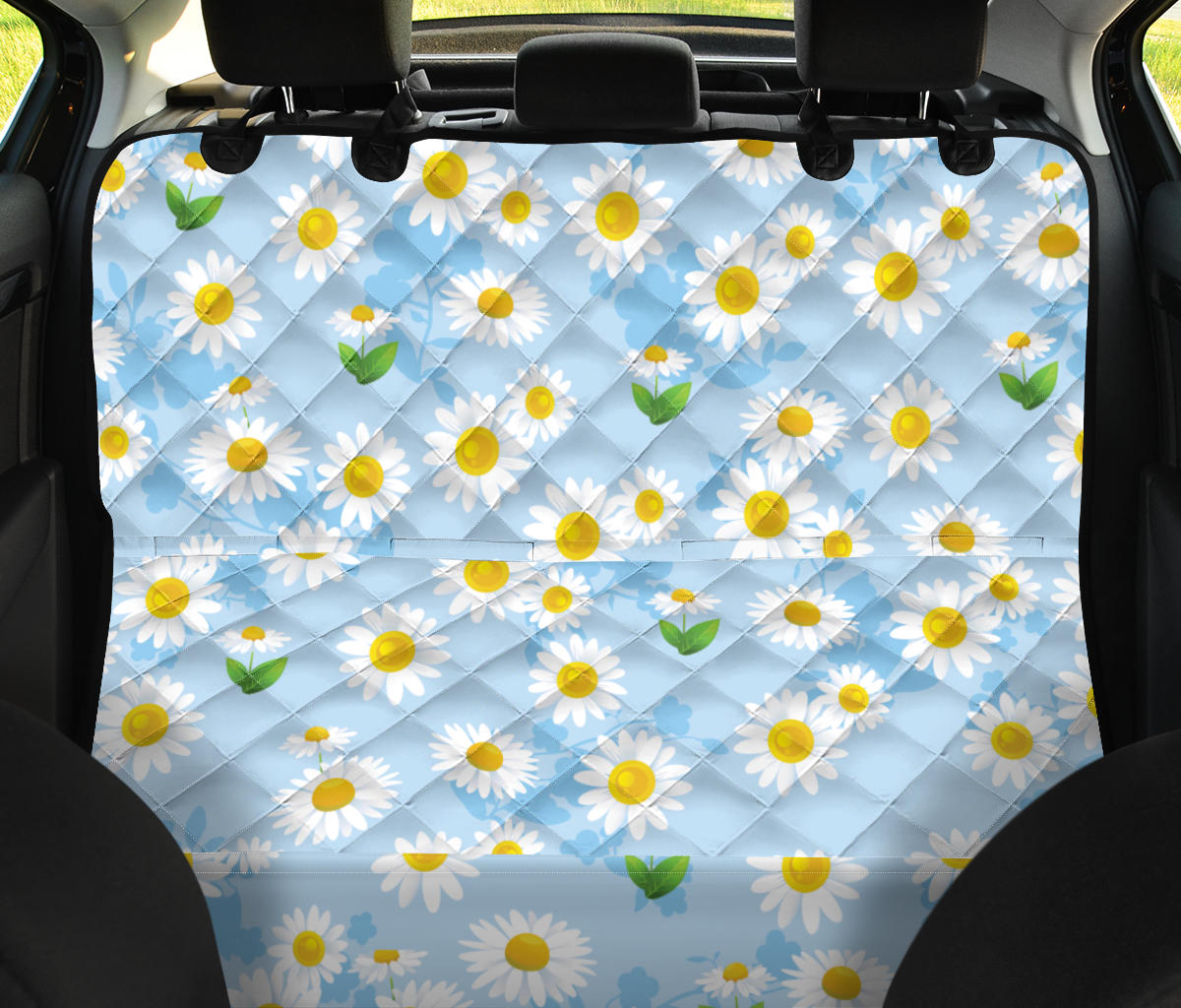 Daisy Pattern Print Design DS010 Rear Dog  Seat Cover