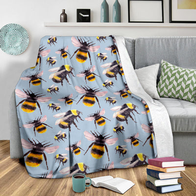 Bee Pattern Print Design BEE08 Fleece Blanket