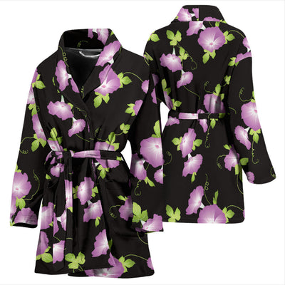 Morning Glory Pattern Print Design MG02 Women Bathrobe