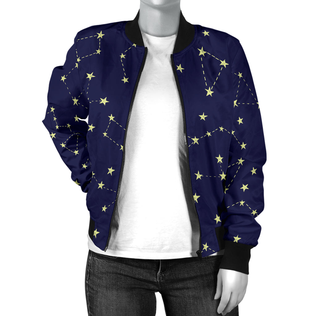 Constellation Pattern Print Design 02 Women's Bomber Jacket