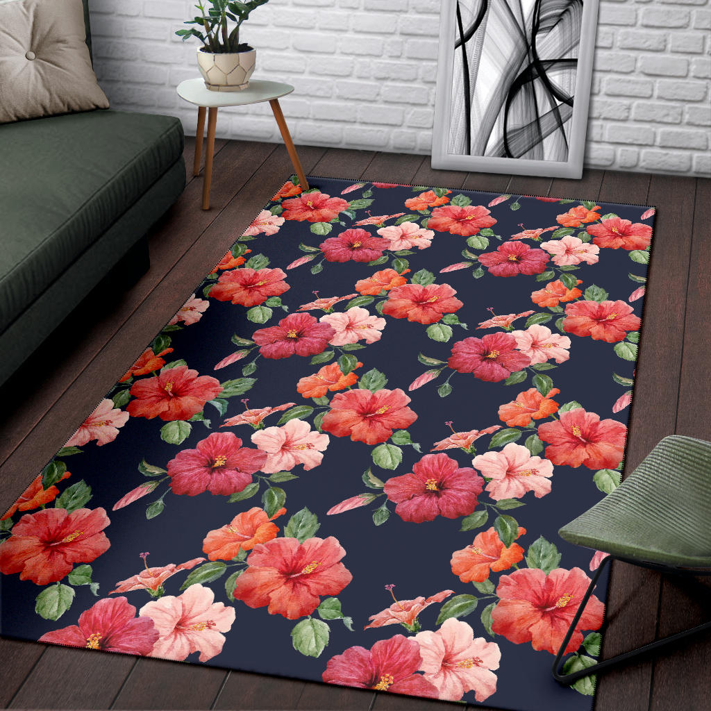 Tropical Flower Pattern Print Design TF020 Area Rugs