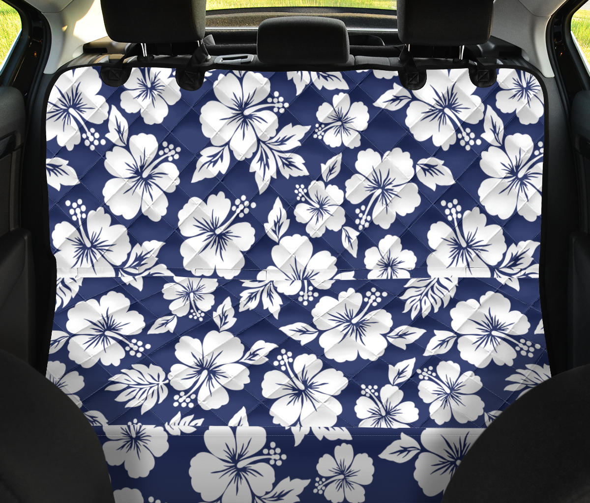 Hibiscus Pattern Print Design HB012 Rear Dog  Seat Cover