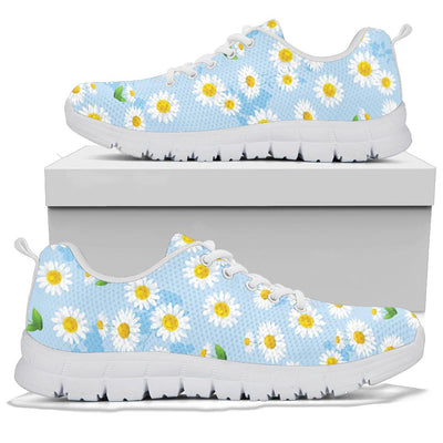 Daisy Pattern Print Design DS010 Sneakers White Bottom Shoes