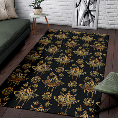 Lotus Boho Pattern Print Design LO03 Area Rugs