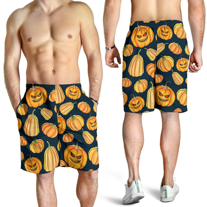 Pumpkin Halloween Pattern Print Design A04 Mens Shorts