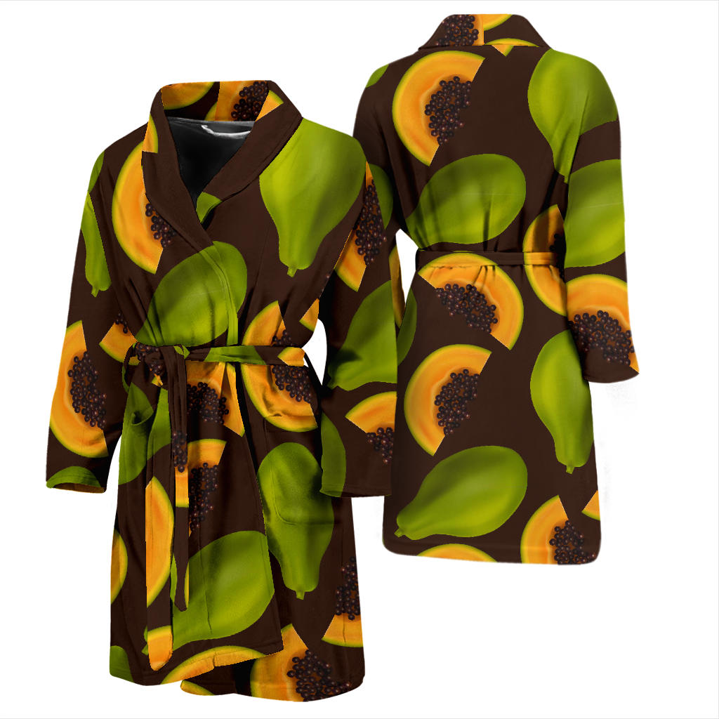 Papaya Pattern Print Design PP04 Men Bathrobe