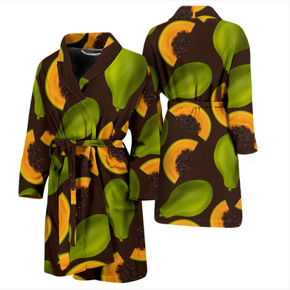 Papaya Pattern Print Design PP04 Men Bathrobe