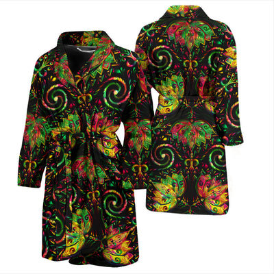 Lotus Boho Pattern Print Design LO09 Men Bathrobe