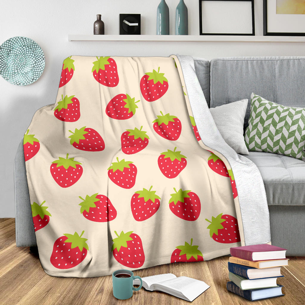 Strawberry Pattern Print Design SB02 Fleece Blanket