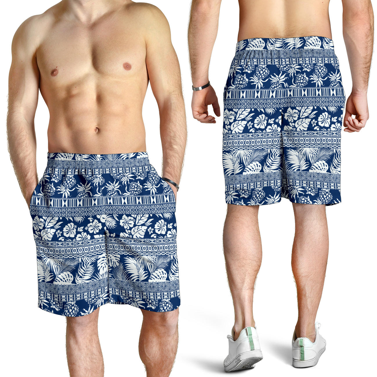 Hawaiian Themed Pattern Print Design H020 Mens Shorts