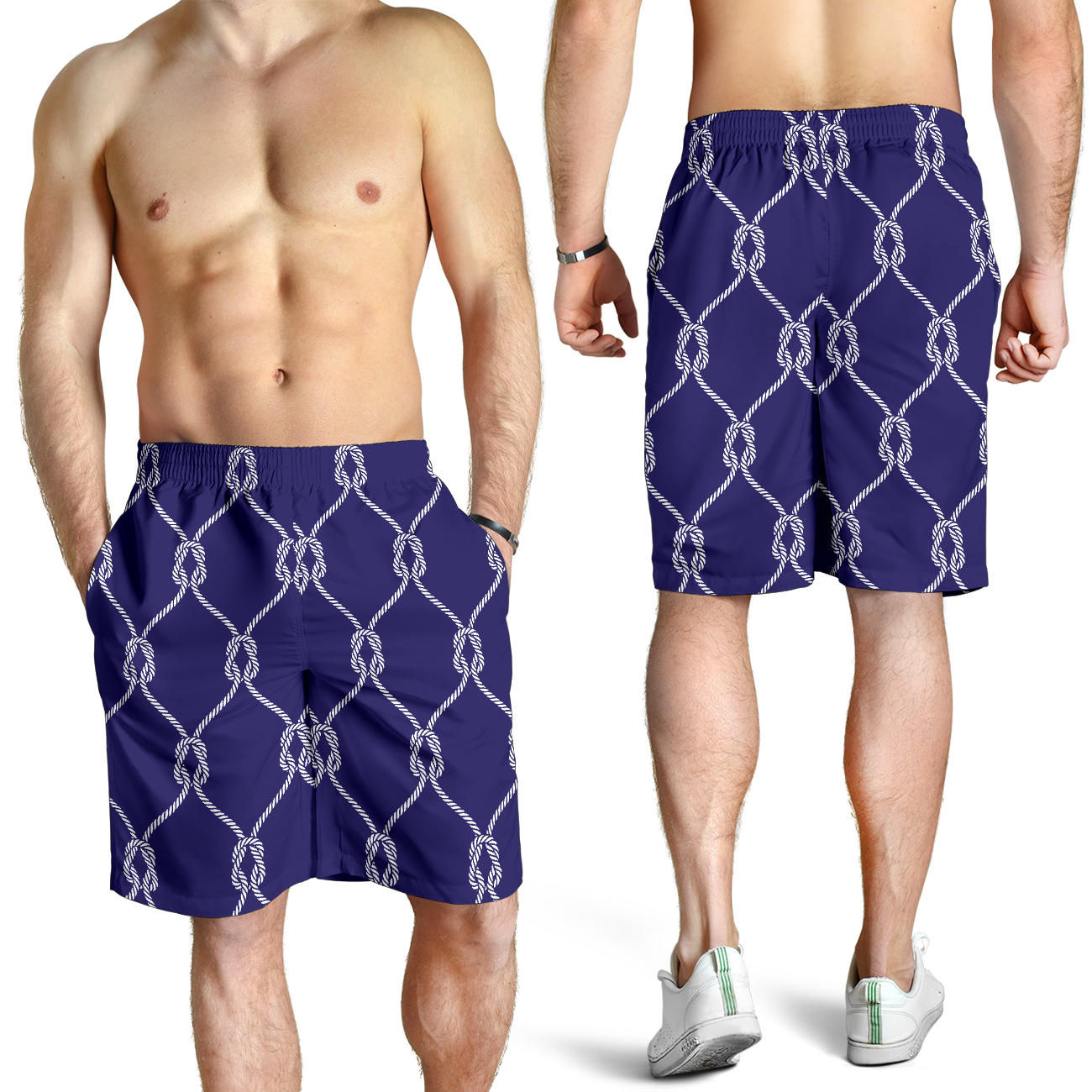 Rope Pattern Print Design A03 Mens Shorts