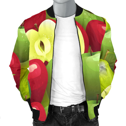 Apple Pattern Print Design AP03 Men Bomber Jacket