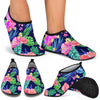 Neon Hibiscus Pattern Print Design HB016 Aqua Water Shoes