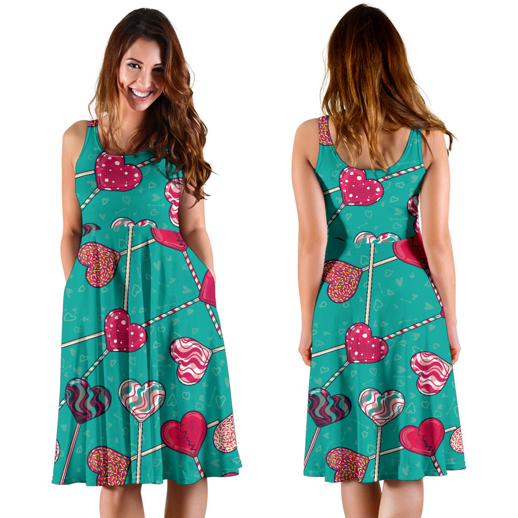 Lollipop Pattern Print Design LL01 Midi Dress