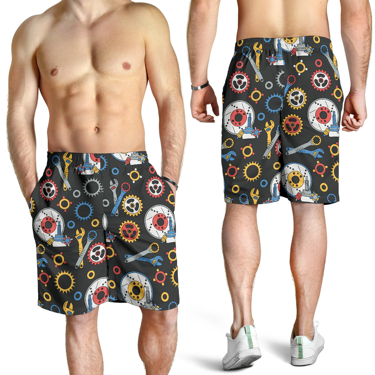 Mechanic Pattern Print Design 01 Mens Shorts