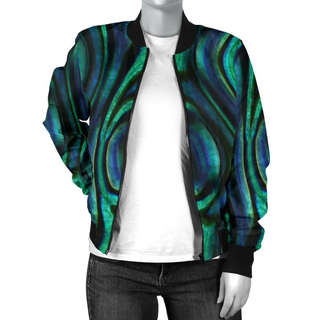 Abalone Pattern Print Design 01 Women's Bomber Jacket